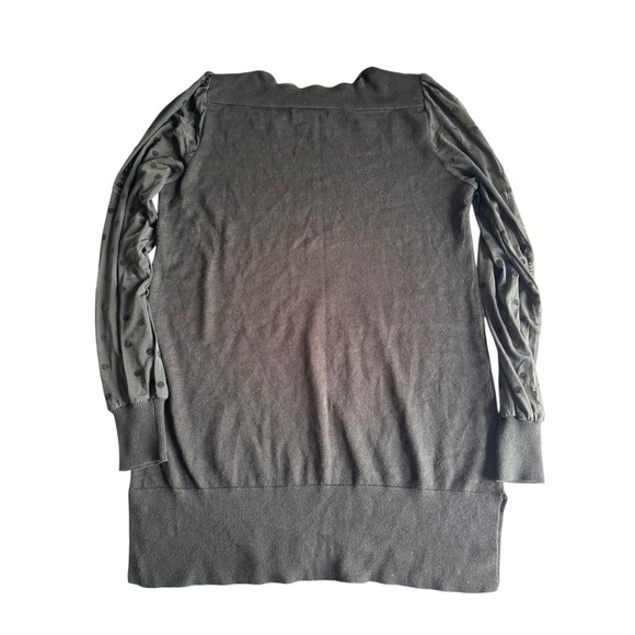 Cable & Gauge Long Sheer Sleeve Sweater Black Women's Small Minimalist - Picture 3 of 3
